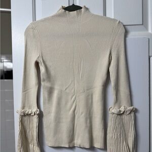 Philosophy Mock Turtleneck Neck, S, Cream NWOT